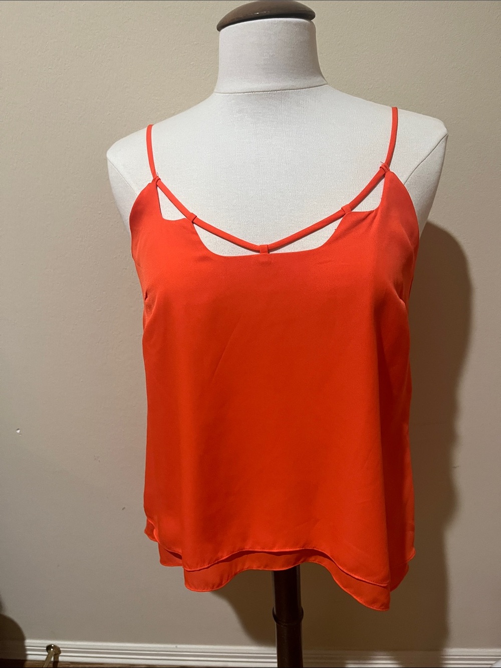 Gianni Bini Orange Strappy Cutout Cami